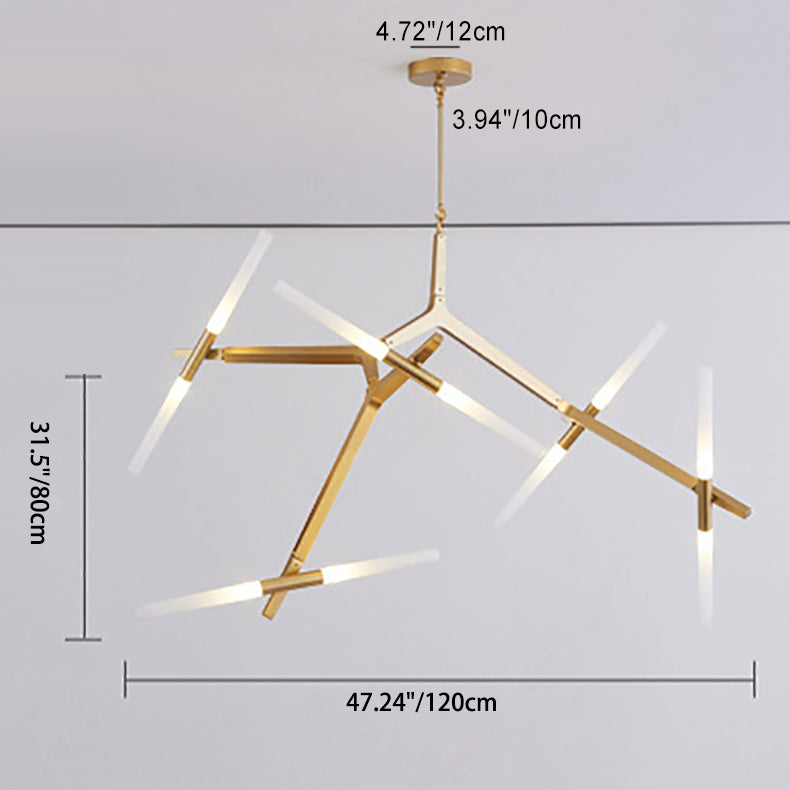 Modern Minimalist Dendritic Alloy Iron Acrylic 10/16 Light Chandelier For Living Room