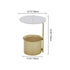 Modern Minimalist Round Iron Rock Slab Side Table 1-Storage For Living Room