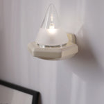 Modern Minimalist Cone Iron Ceramic Glass 1-Light Wall Sconce Lamp For Bedroom