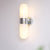 Modern Minimalist Capsule Iron Glass 2-Light Wall Sconce Lamp For Bedroom