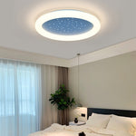 Modern Minimalist Round Full Star Iron Acrylic LED Flush Mount Ceiling Light For Bedroom