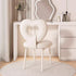Contemporary Nordic Round Heart Lambswool Solid Wood Metal Vanity Stool Backrest For Bedroom