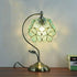 Traditional Vintage Flower Hydrangea Brass Metal Glass 1-Light Table Lamp For Bedroom
