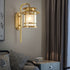 Traditional Chinese Copper Lantern Design 1-Light Wall Sconce Lamp For Hallway