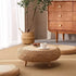 Traditional Japanese Oval Rattan Woven Wooden Coffee Table Storage For Living Room