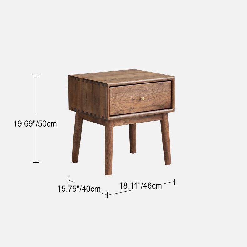 Traditional French Rectangular Wood End Table 1-Drawer For Living Room