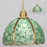 Modern Art Deco Half Round Ball Copper Crystal 1-Light Pendant Light For Dining Room