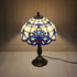 Traditional Tiffany Stained Glass Dome Shade Lotus Alloy Base 1-Light Table Lamp For Bedroom