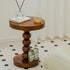 Traditional Vintage Round Beaded Wooden Coffee Table For Living Room