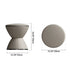 Modern Minimalist Round Hourglass Shape Leather Stainless Steel Low Stool For Living Room