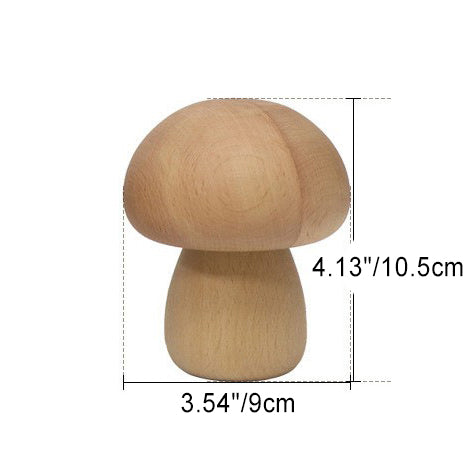 Contemporary Creative USB Mushroom Wood LED Table Lamp For Bedroom