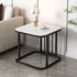 Modern Minimalist Rectangular Square Rock Slab Iron End Table For Living Room