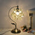 Traditional Vintage Flower Hydrangea Brass Metal Glass 1-Light Table Lamp For Bedroom