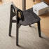 Modern Minimalist Skeleton Square Back Solid Wood Rattan Dining Chair Backrest For Dining Room