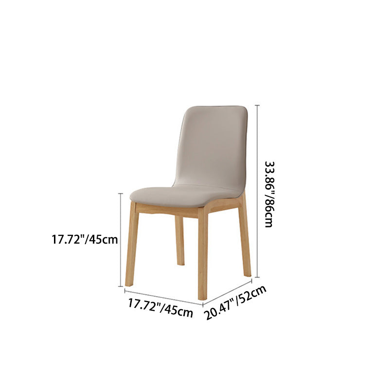 Contemporary Nordic Square Leather Wood Frame Dining Chair Backrest For Dining Room