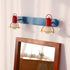 Contemporary Creative Childlike Colorful Geometric Iron 2-Light Mirror Front Wall Sconce Lamp For Bedroom