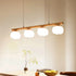 Traditional Japanese Wood Grain PE Cotton Shade 4-Light Island Light Chandelier For Living Room