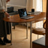 Modern Minimalist Foldable Oval Melamine Faced Board Wood Stainless Steel Dining Table For 4 Seats