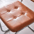 Contemporary Vintage Square Rattan Leather Iron Chair Backrest For Living Room