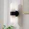 Modern Minimalist Capsule Iron Glass 2-Light Wall Sconce Lamp For Bedroom