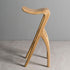 Traditional Japanese Curved Ash Wood Bar Stool Footrest For Dining Room