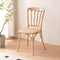 Traditional Vintage Round Rattan Solid Wood Dining Chair Backrest For Dining Room