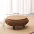 Traditional Japanese Oval Rattan Woven Wooden Coffee Table Storage For Living Room