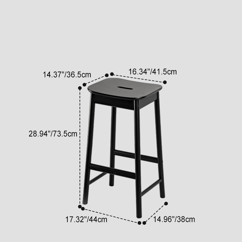 Modern Minimalist Rectangular Birch Bar Stool Footrest For Dining Room