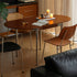 Modern Minimalist Foldable Oval Melamine Faced Board Wood Stainless Steel Dining Table For 4 Seats