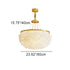 Modern Luxury Round Feather Iron 3-Light Chandelier For Living Room