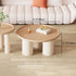 Modern Minimalist Round Tabletop Eco-friendly Plate Coffee Table 4-Leg For Living Room