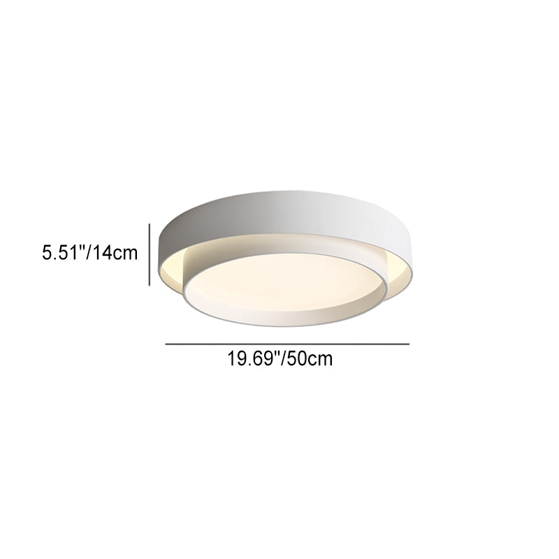 Contemporary Nordic Double Round Hardware LED Flush Mount Ceiling Light For Bedroom