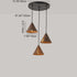 Traditional Chinese Iron Conic 1/3 Light Island Light Chandelier For Dining Room