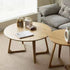 Contemporary Nordic Round Corner Base Fibreboard Pine Wood Coffee Table For Living Room