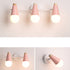 Modern Simplicity Wood Iron Horn Cone 1/2/3 Light Wall Sconce Lamp For Bedside