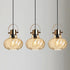 Modern Simplicity Iron Glass Pumpkin Shade 1/3-Light Island Light Chandelier For Dining Room