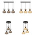 Modern Simplicity Iron Glass Pumpkin Shade 1/3-Light Island Light Chandelier For Dining Room