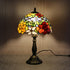 Traditional Tiffany Stained Glass Dome Shade Lotus Alloy Base 1-Light Table Lamp For Bedroom