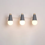 Modern Simplicity Wood Iron Horn Cone 1/2/3 Light Wall Sconce Lamp For Bedside