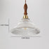 Traditional Japanese Wood Brass Glass Semicircular Loudspeaker 1-Light Pendant Light For Dining Room