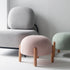 Contemporary Scandinavian Ladybug Shape Cotton Linen Pouf Low Stool For Living Room