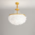 Modern Luxury Round Feather Iron 3-Light Chandelier For Living Room