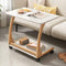 Traditional Vintage MDF Flip-top Movable Side Table 2-Tier Storage Shelves For Living Room