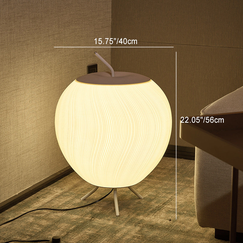 Contemporary Creative Pear Apple Iron PVC 3-Light Standing Floor Lamp For Bedroom