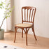 Traditional Vintage Round Rattan Solid Wood Dining Chair Backrest For Dining Room