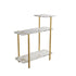 Contemporary Scandinavian Rectangle Rock Panel Steel Side Table 3-Tier For Living Room