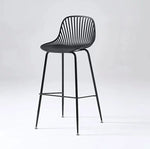 Contemporary Scandinavian Round Plastic Bar Stool Backrest Footrest For Dining Room