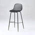 Contemporary Scandinavian Round Plastic Bar Stool Backrest Footrest For Dining Room