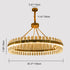 Modern Luxury Crystal Stainless Steel Round LED Chandelier For Living Room