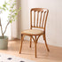 Traditional Vintage Round Rattan Solid Wood Dining Chair Backrest For Dining Room